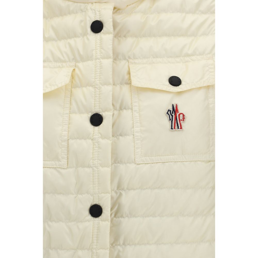 Beige Synthetic Sleeveless Jacket with Pockets