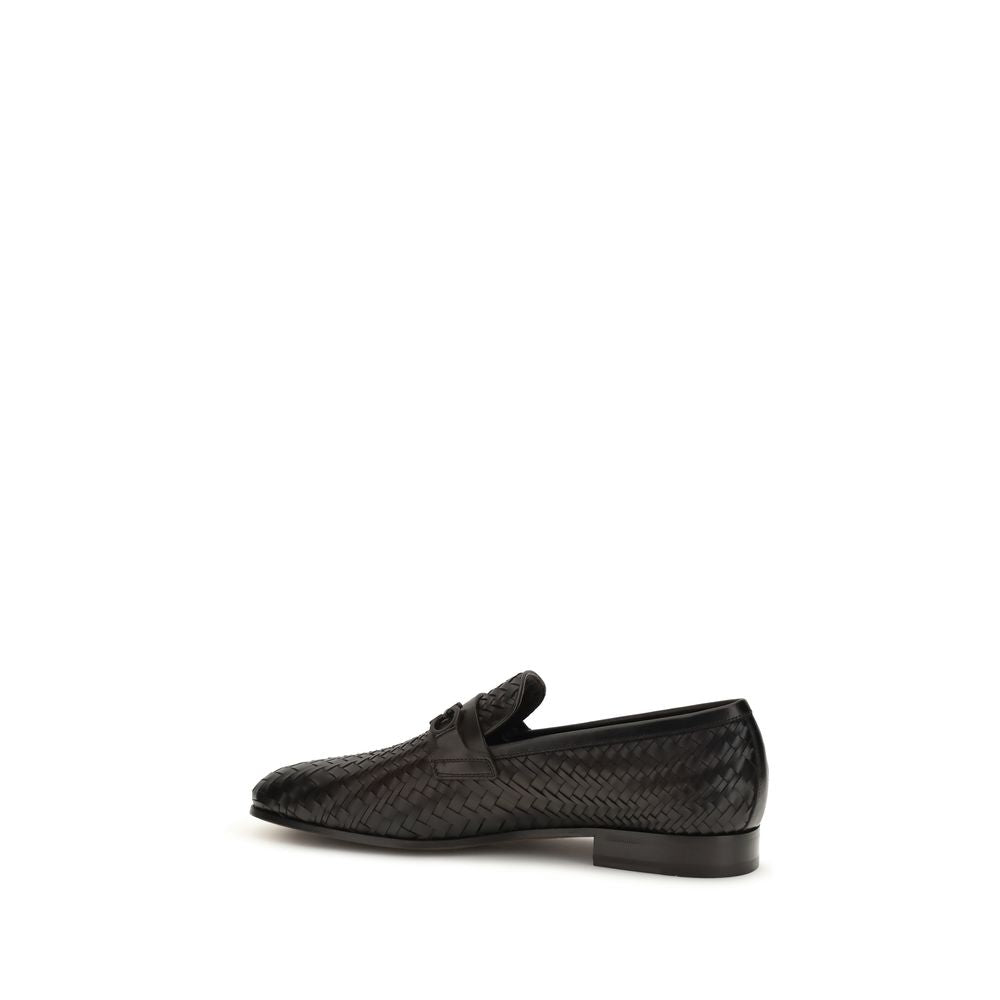 Braune Leder-Slipper mit Gancini-Schnalle