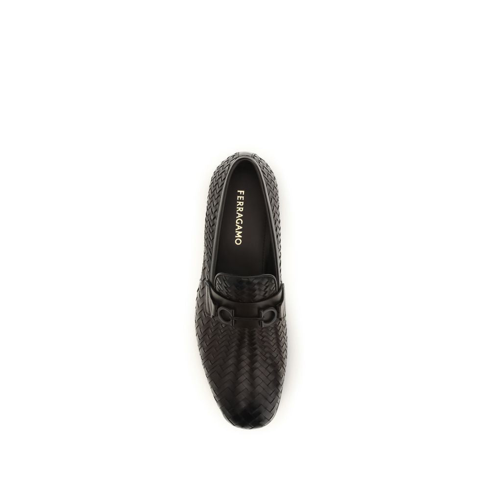 Braune Leder-Slipper mit Gancini-Schnalle