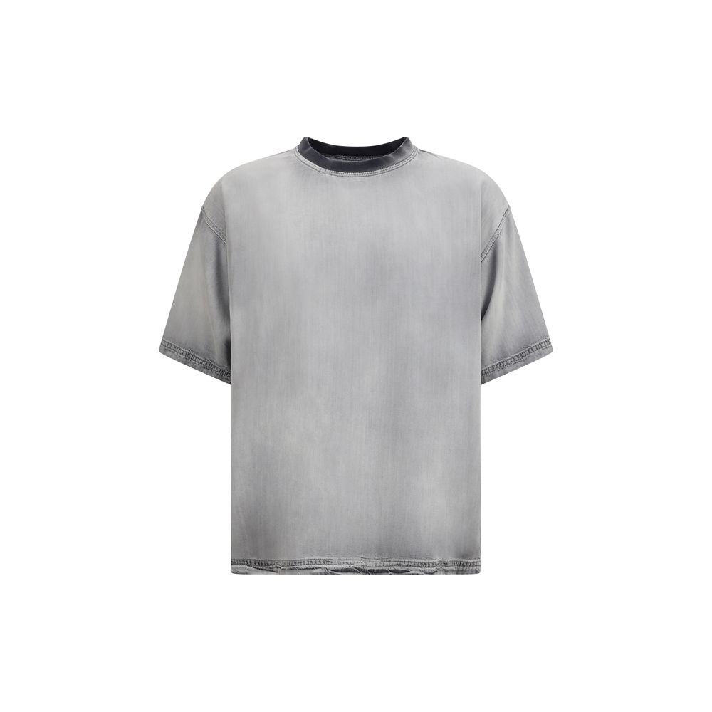 Gray Cotton T-Shirt with Faded Effect