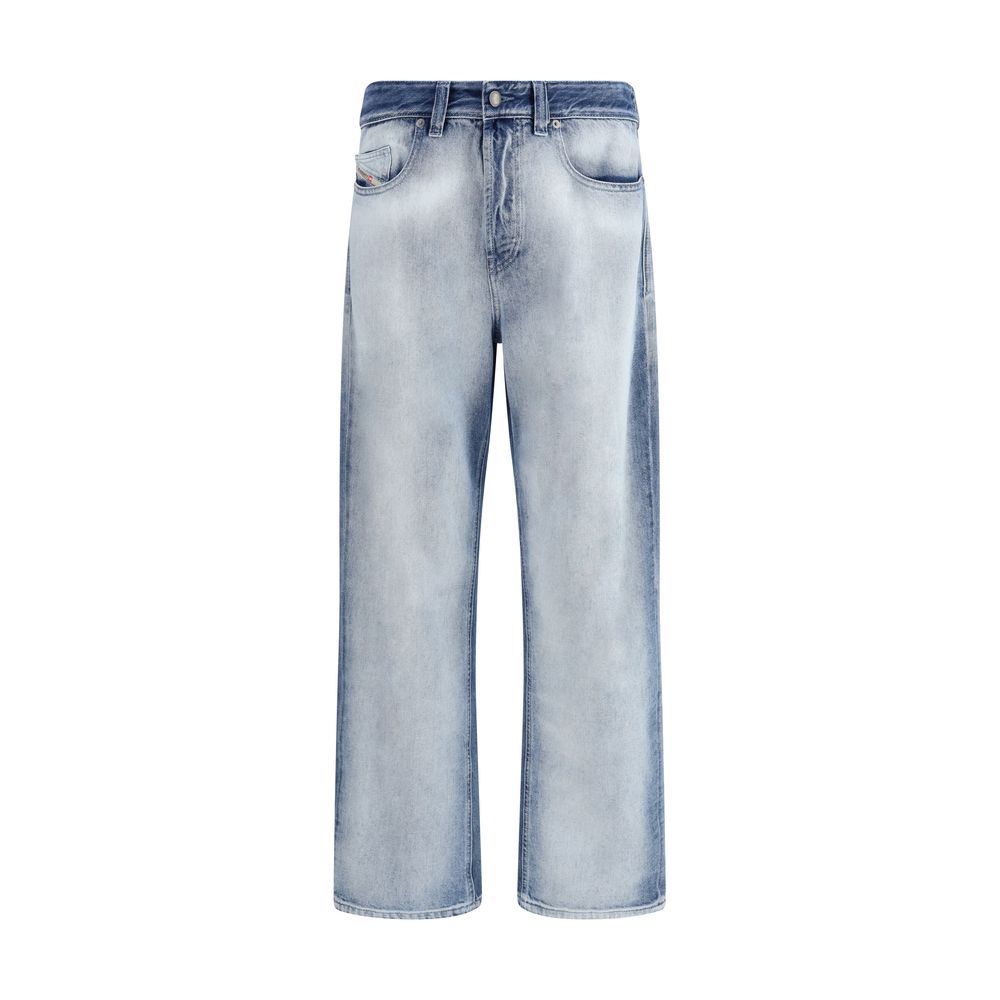 Blue Cotton Bootcut Jeans with Signature Wash