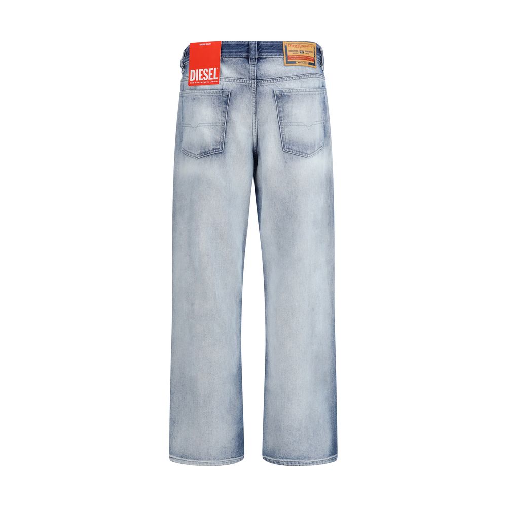 Blue Cotton Bootcut Jeans with Signature Wash