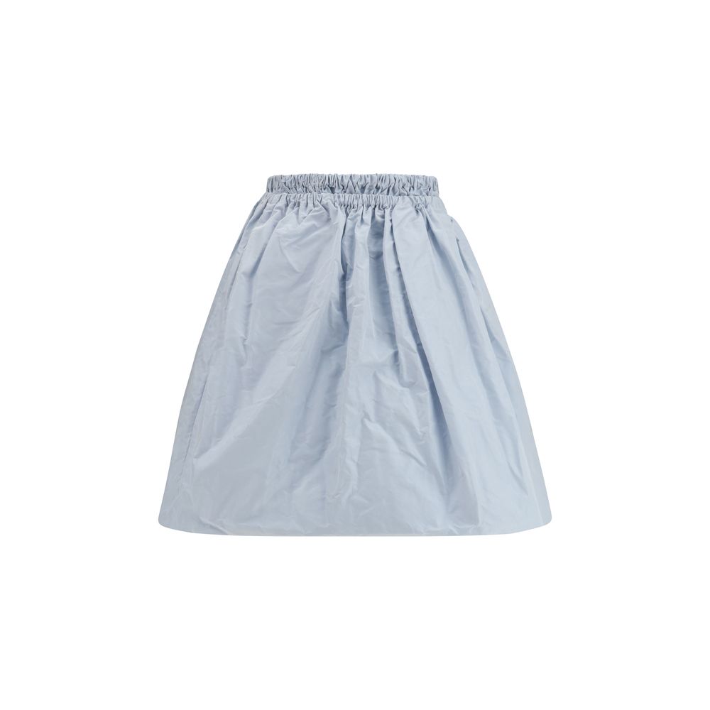 Blauer langer Seidenrock mit Gummibund