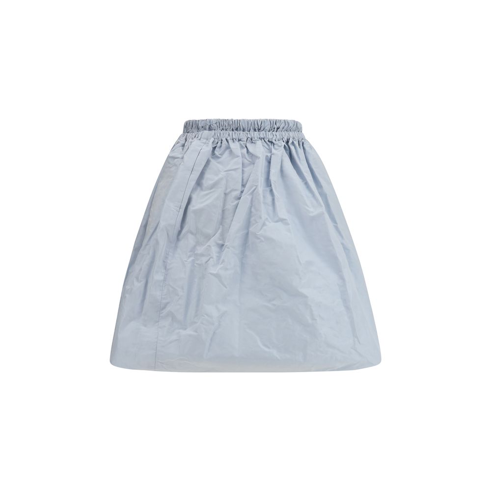 Blauer langer Seidenrock mit Gummibund