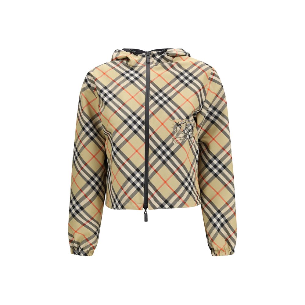 Beige kurz geschnittene Wendjacke aus Synthetik von Burberry