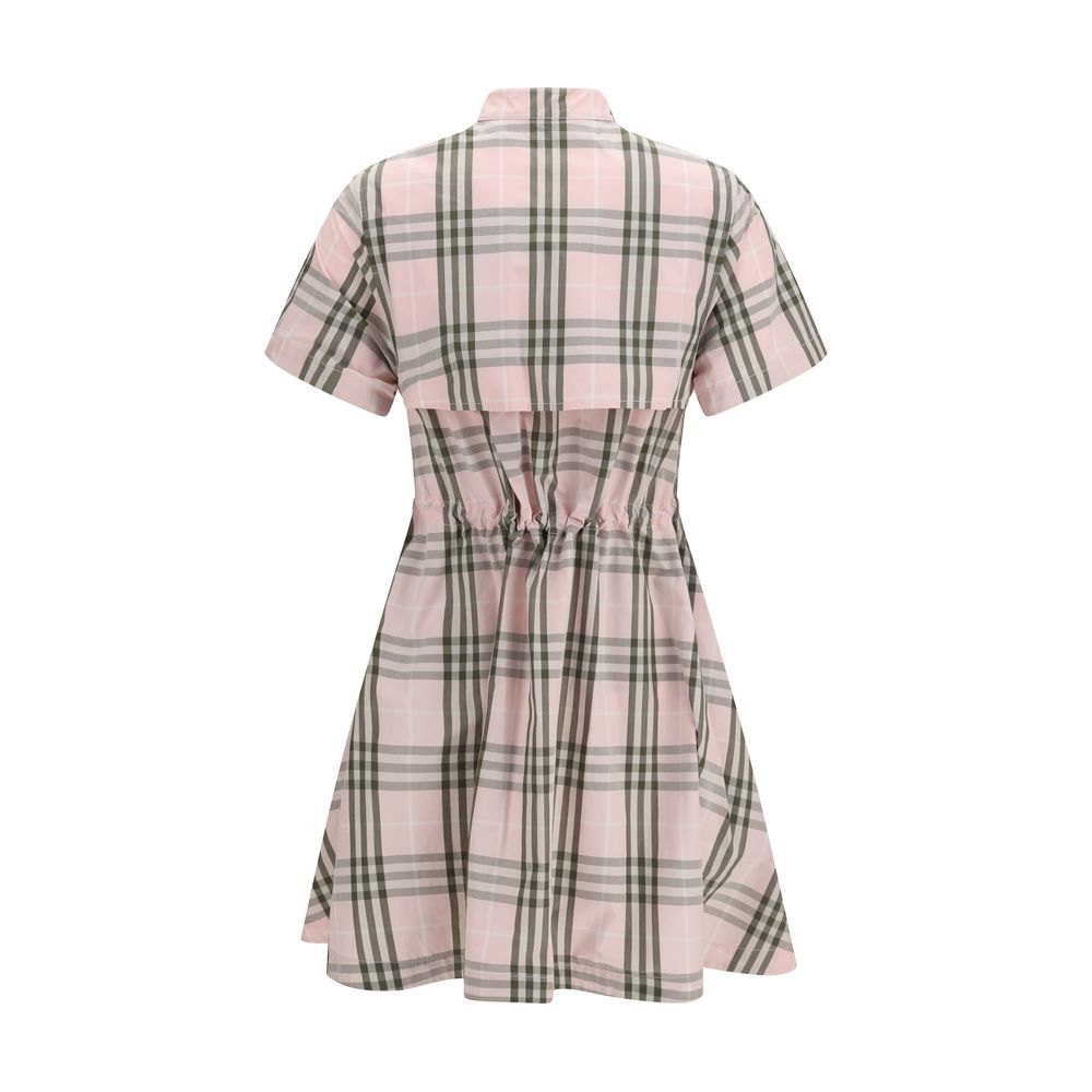 Mehrfarbiges Baumwollkleid mit Tunnelzug an der Taille