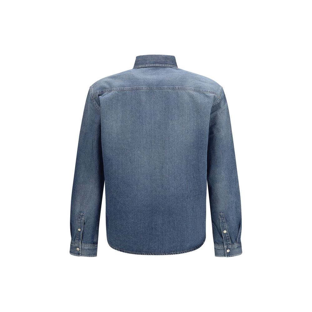 Blaues Jeanshemd aus Baumwolle mit Druckknöpfen