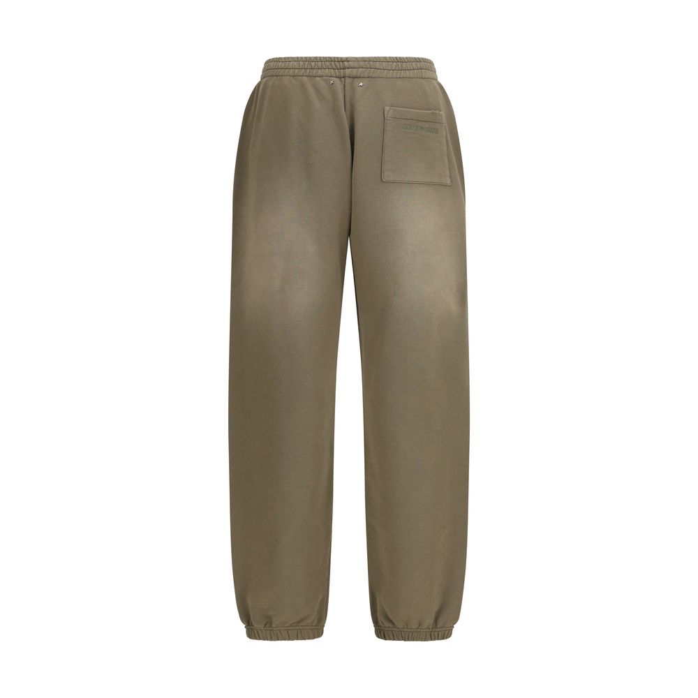 Zweifarbige Baumwoll-Jogginghose mit bestickter aufgesetzter Tasche
