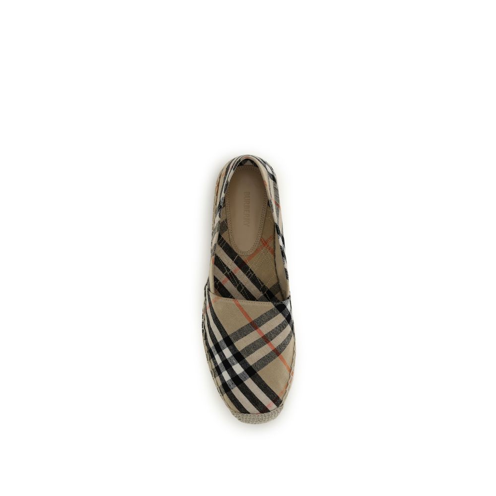 Multicolor Cotton Burberry Check Espadrilles