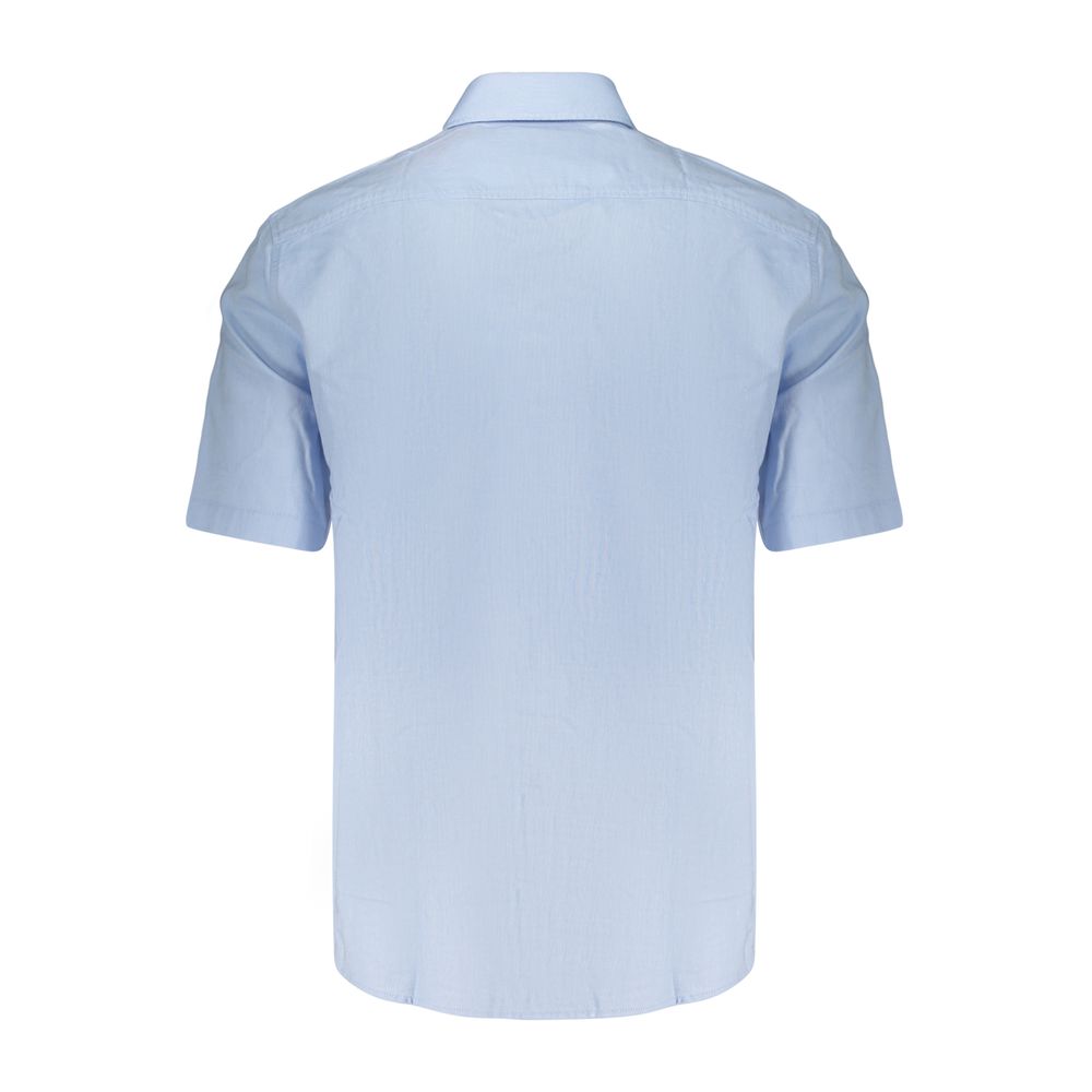 Azzurro Cotton Men’s Shirt with French Collar by Hugo Boss