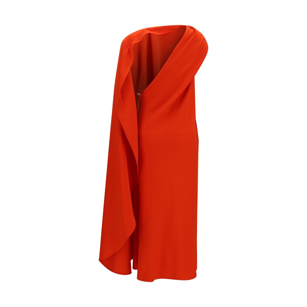 Multicolor Silk Draped Maxi Dress