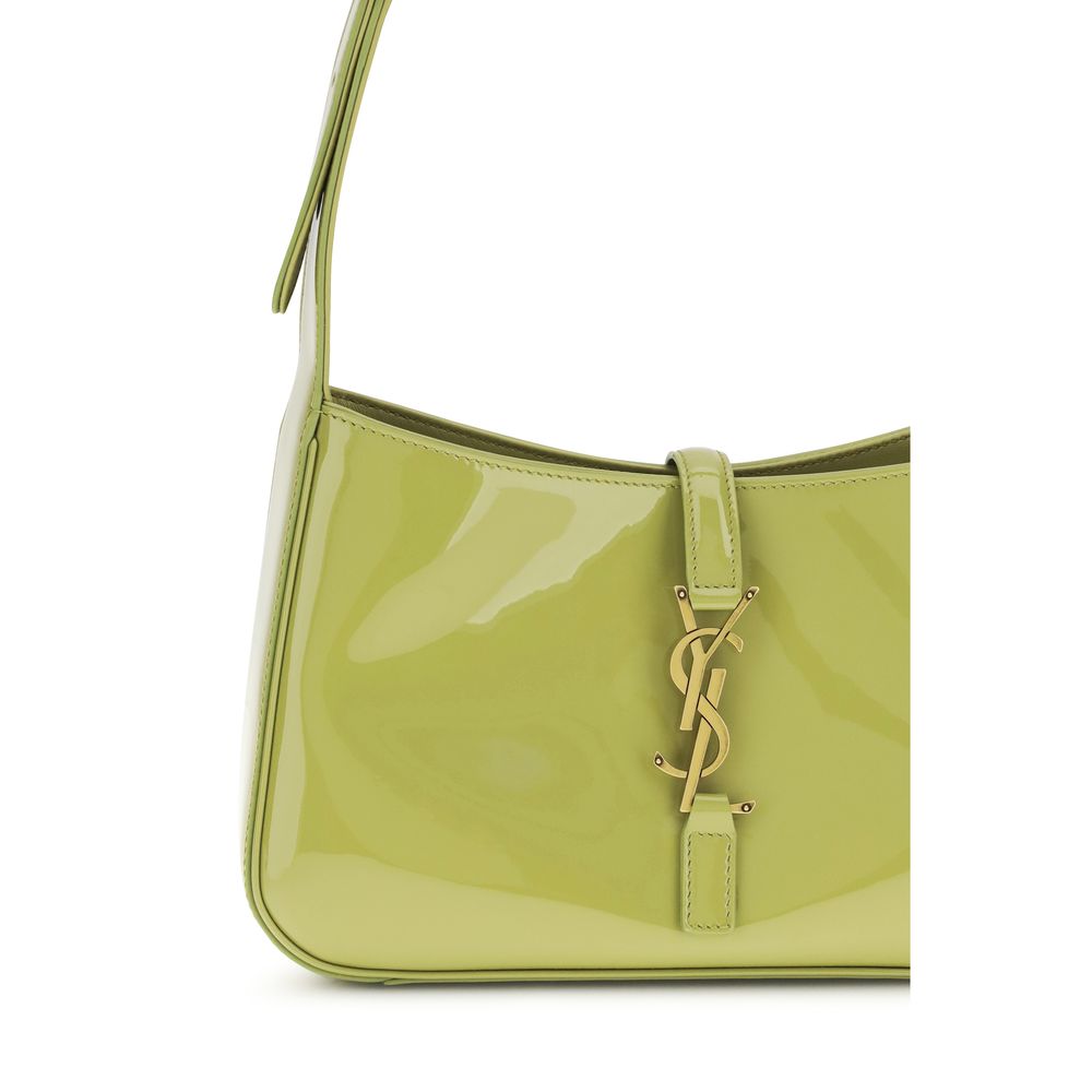 Bicolor Leather Shoulder Bag with YSL Plaque