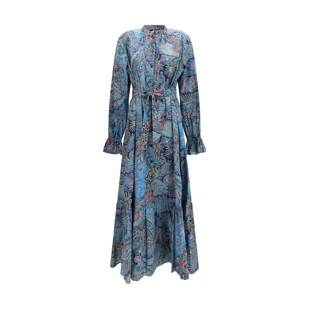 Blaues Baumwoll-Freizeitkleid