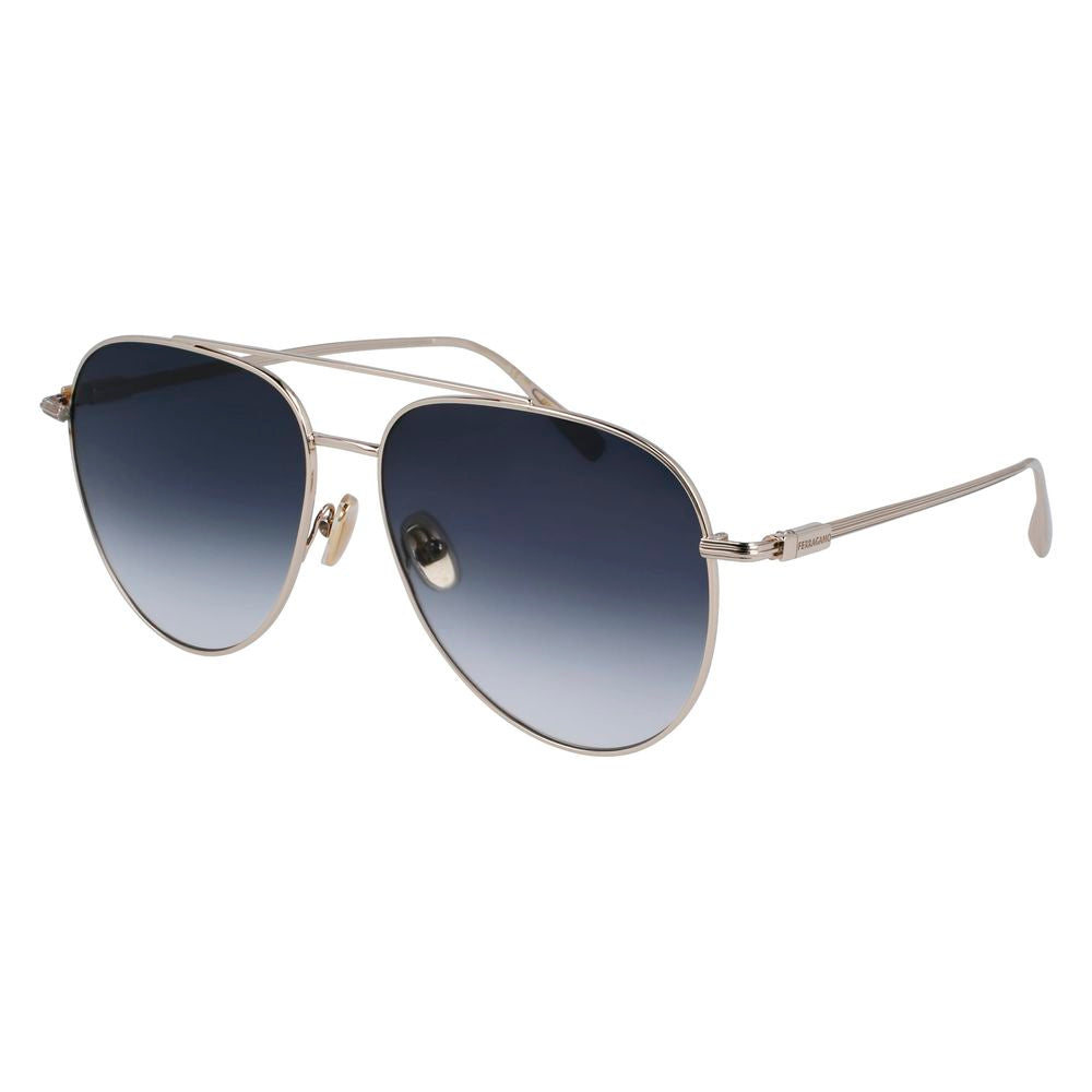 Golden Metal Sunglasses with UV Protection