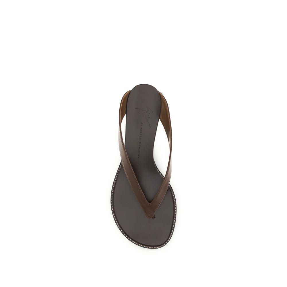 Giuseppe Zanotti Brown Calf Leather Platform Sandals