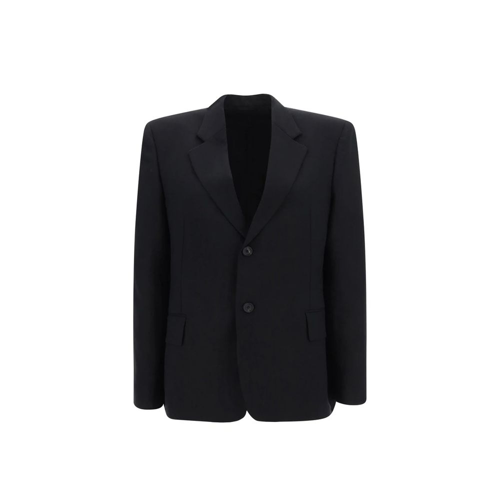 Schwarze Wolljacke