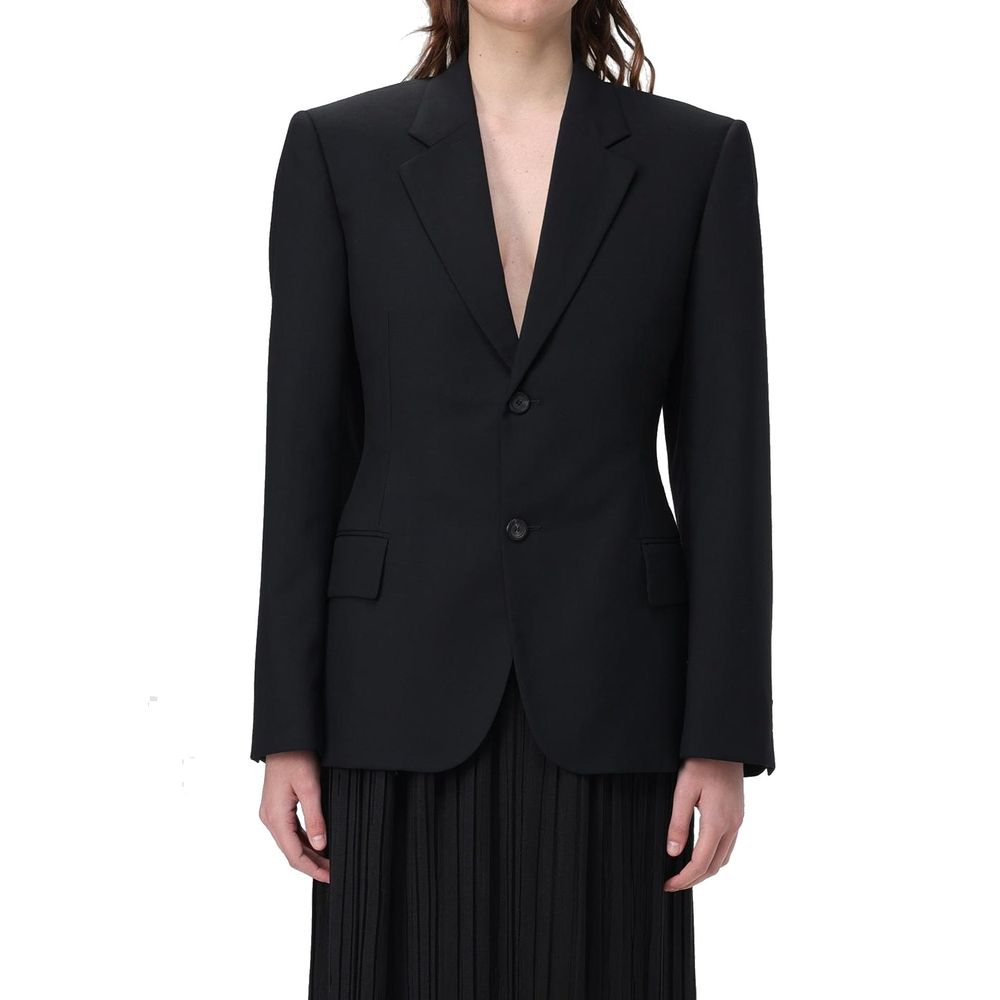 Schwarze Wolljacke