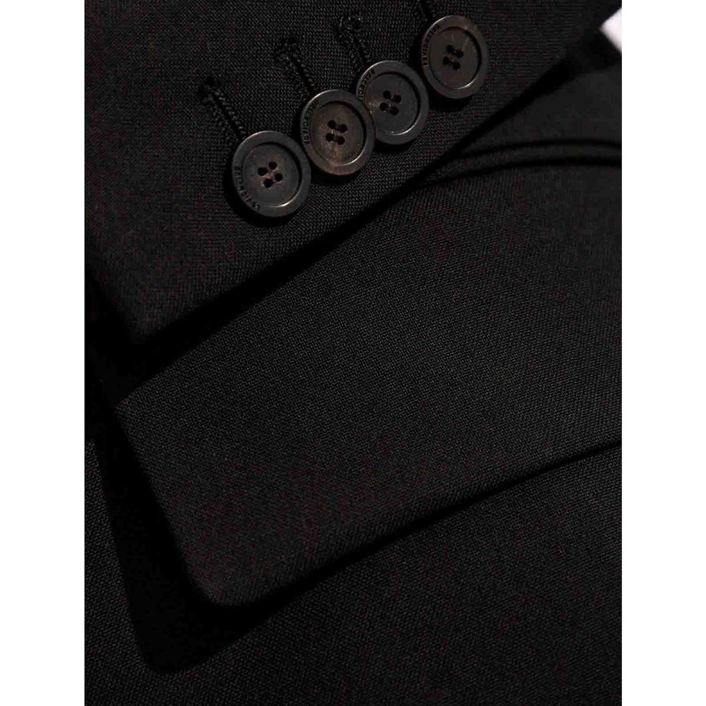 Veste longue Balenciaga en laine noire