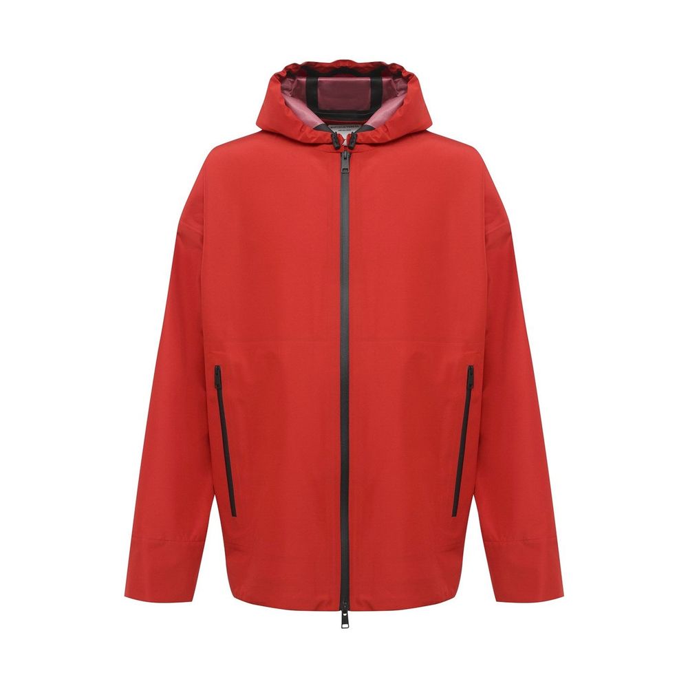 Multicolor Synthetic Jacket with Drawstring Hood
