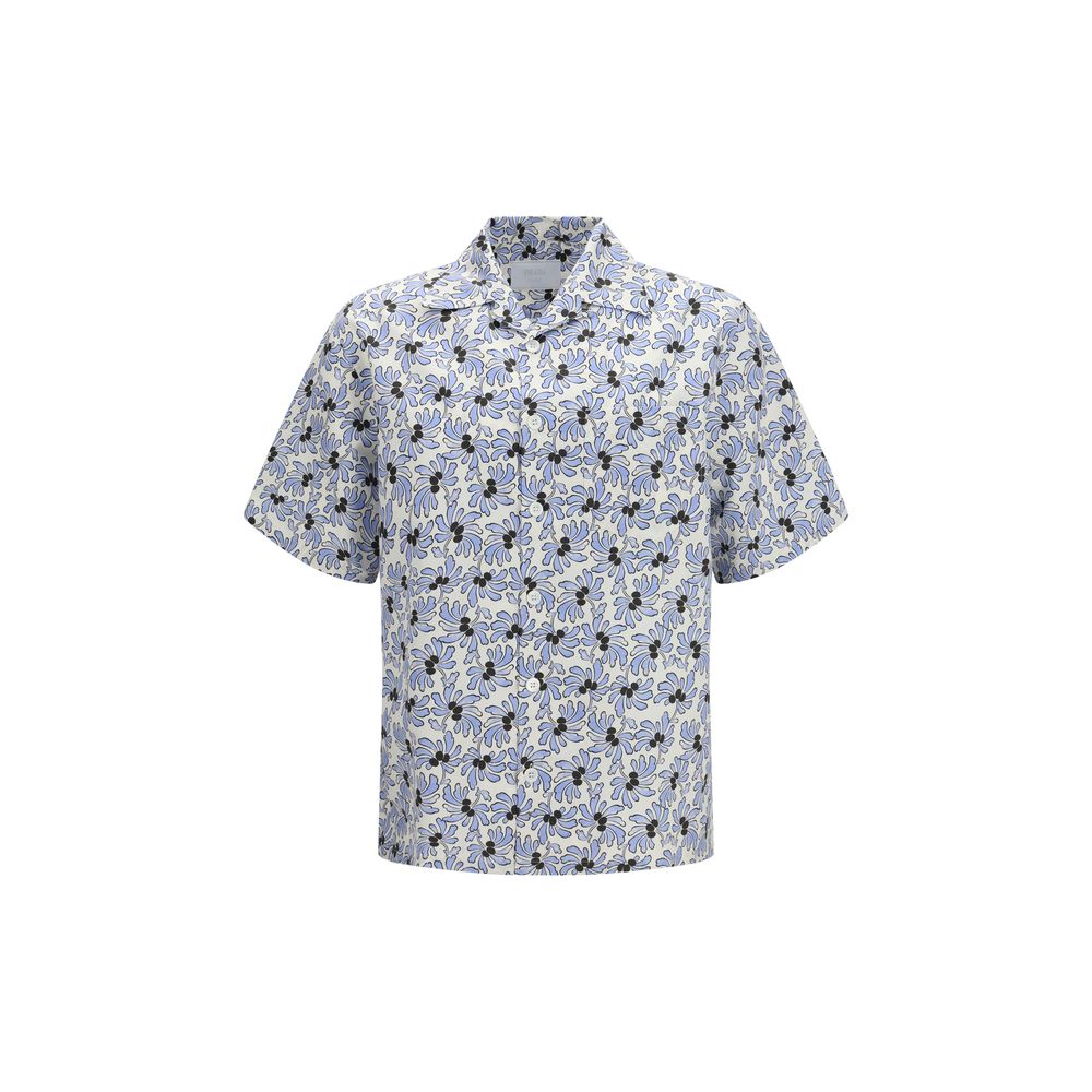 Multicolor Cotton Floral Print Shirt by Prada