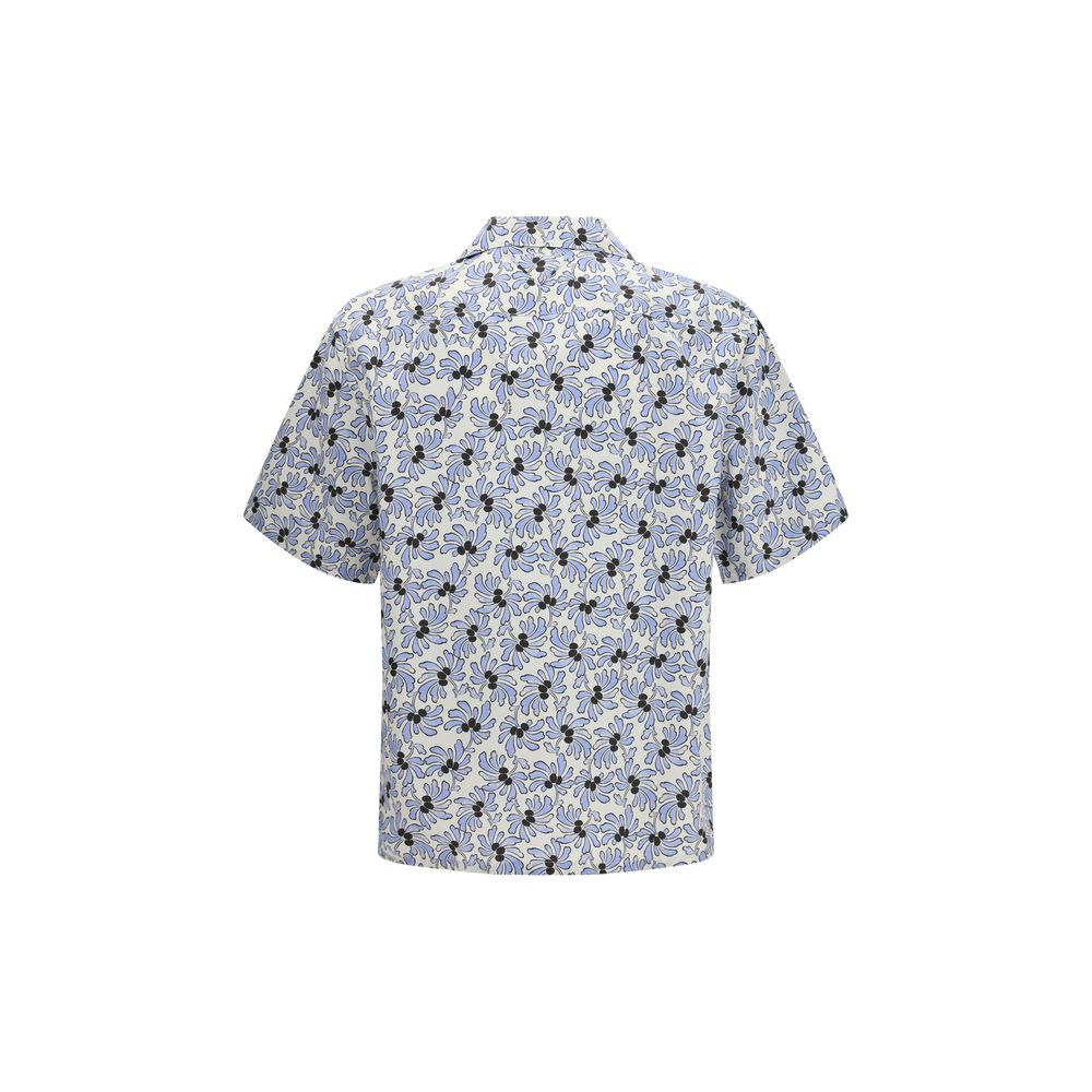 Multicolor Cotton Floral Print Shirt by Prada