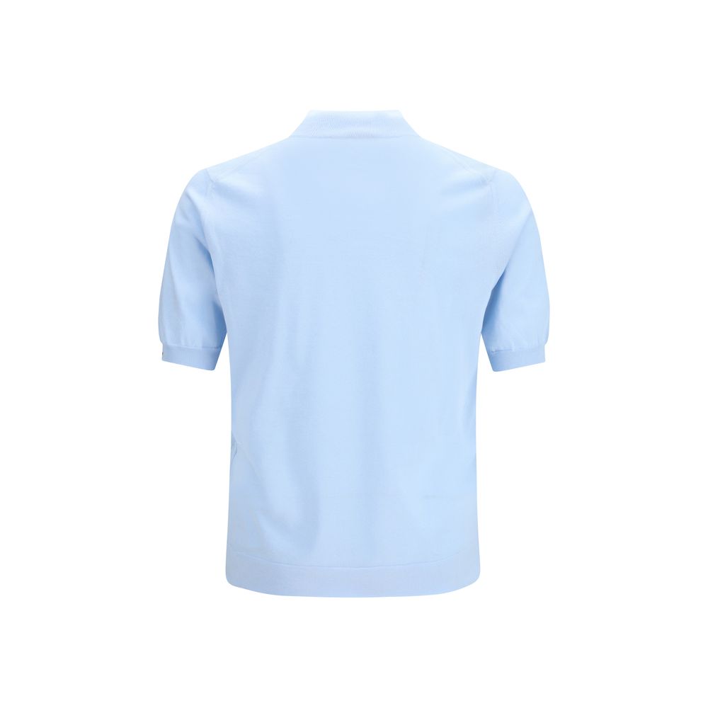 Blaues Slim-Fit-Sweatshirt aus Baumwolle