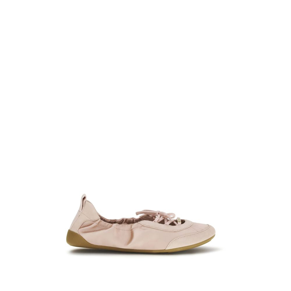 Multicolor Leather Ballet Flats with Logo Detail