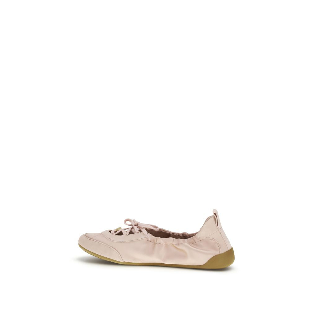 Multicolor Leather Ballet Flats with Logo Detail
