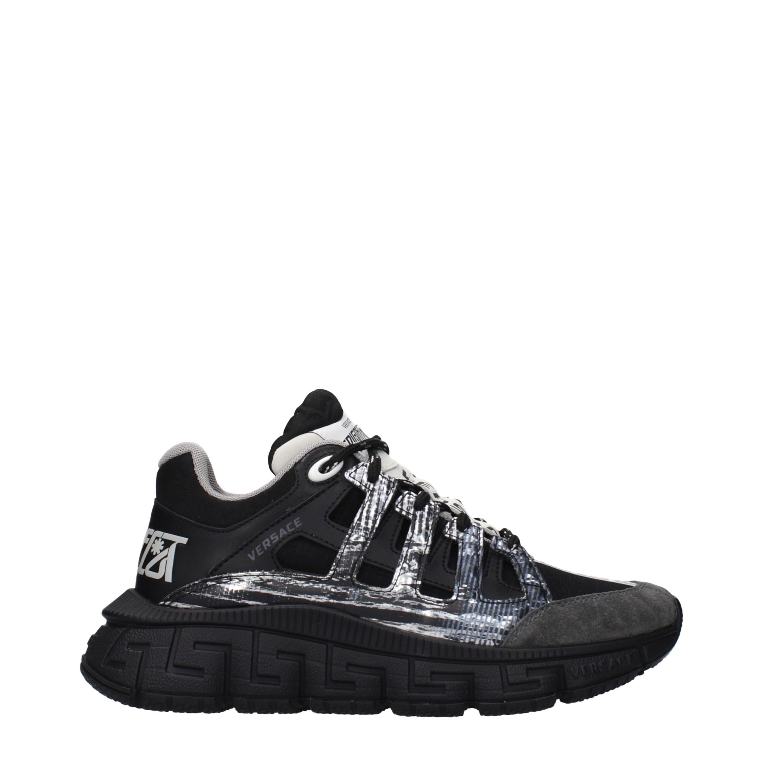 Schwarze synthetische Versace-Sneaker mit Logo-Details