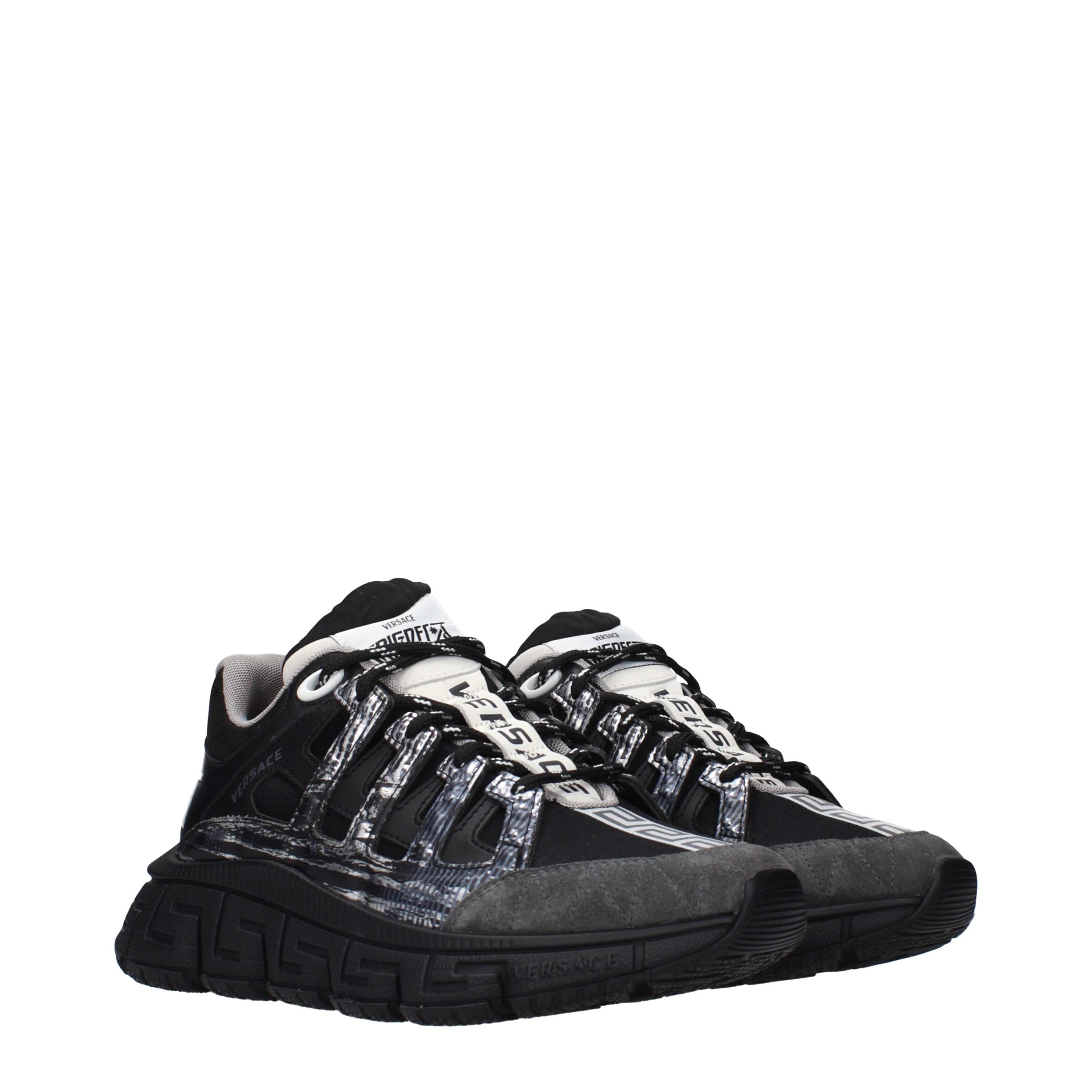 Schwarze synthetische Versace-Sneaker mit Logo-Details