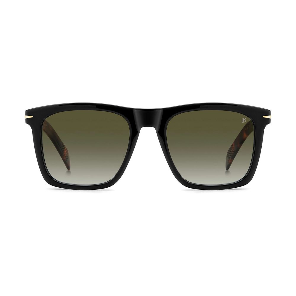 Schwarze Kunststoffsonnenbrille mit grünen Verlaufsgläsern