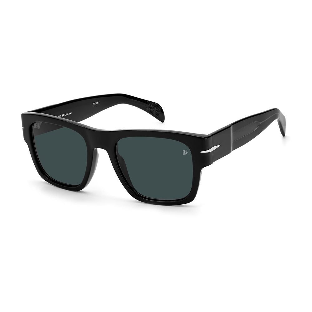 Schwarze Sonnenbrille aus Synthetik mit blauen Gläsern