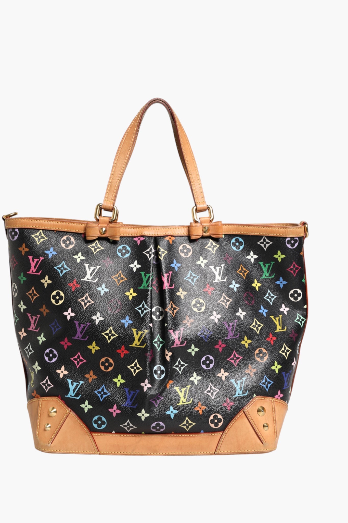 Schultertasche Sharleen GM aus schwarzem Leder mit Monogramm