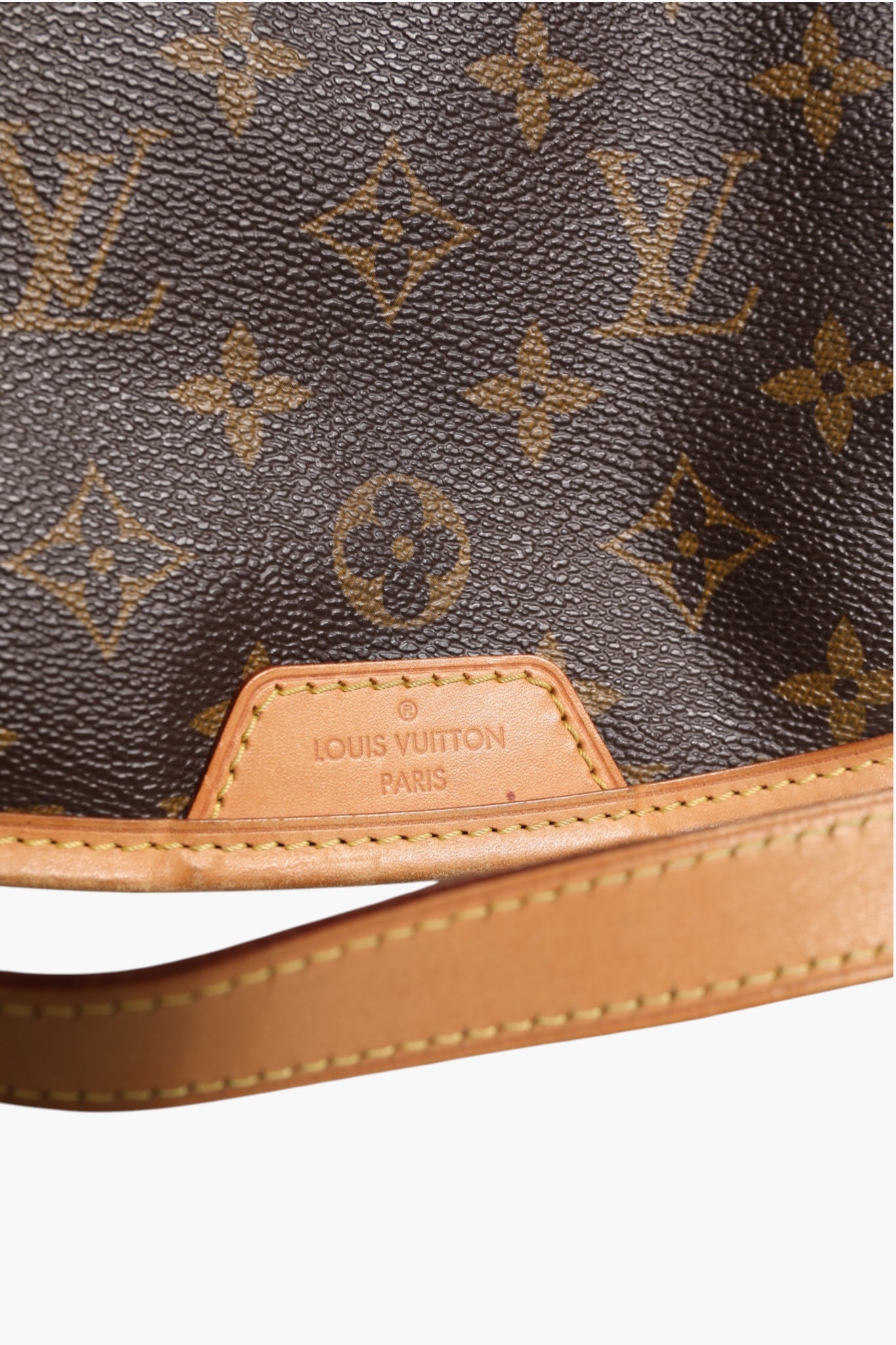 Brown Leather Monogram Canvas Menilmontant Bag