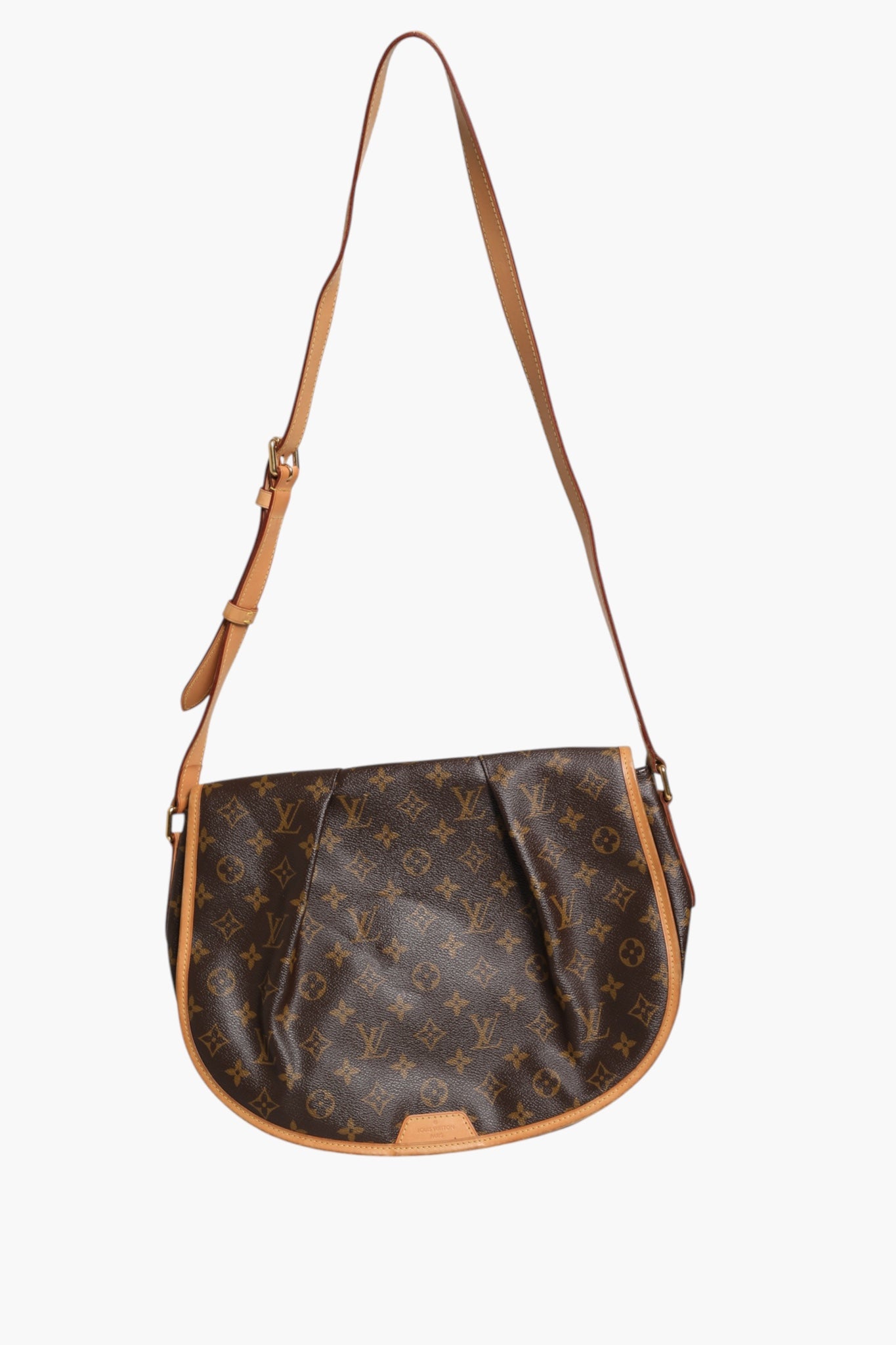Handtasche Menilmontant aus braunem Leder Monogram Canvas