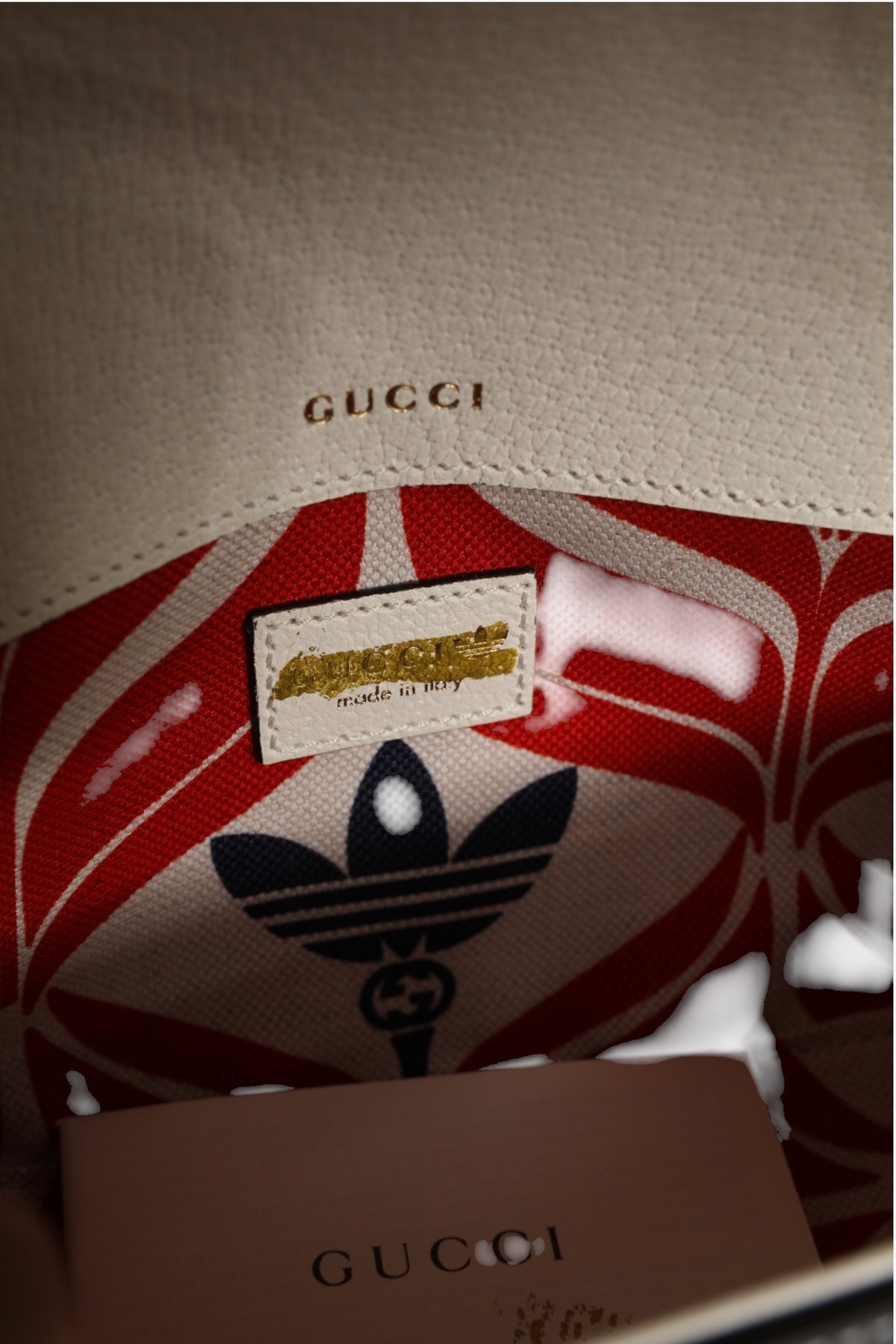 Gucci x Adidas Horsebit 1955 White Black Calfskin Leather Shoulder Bag