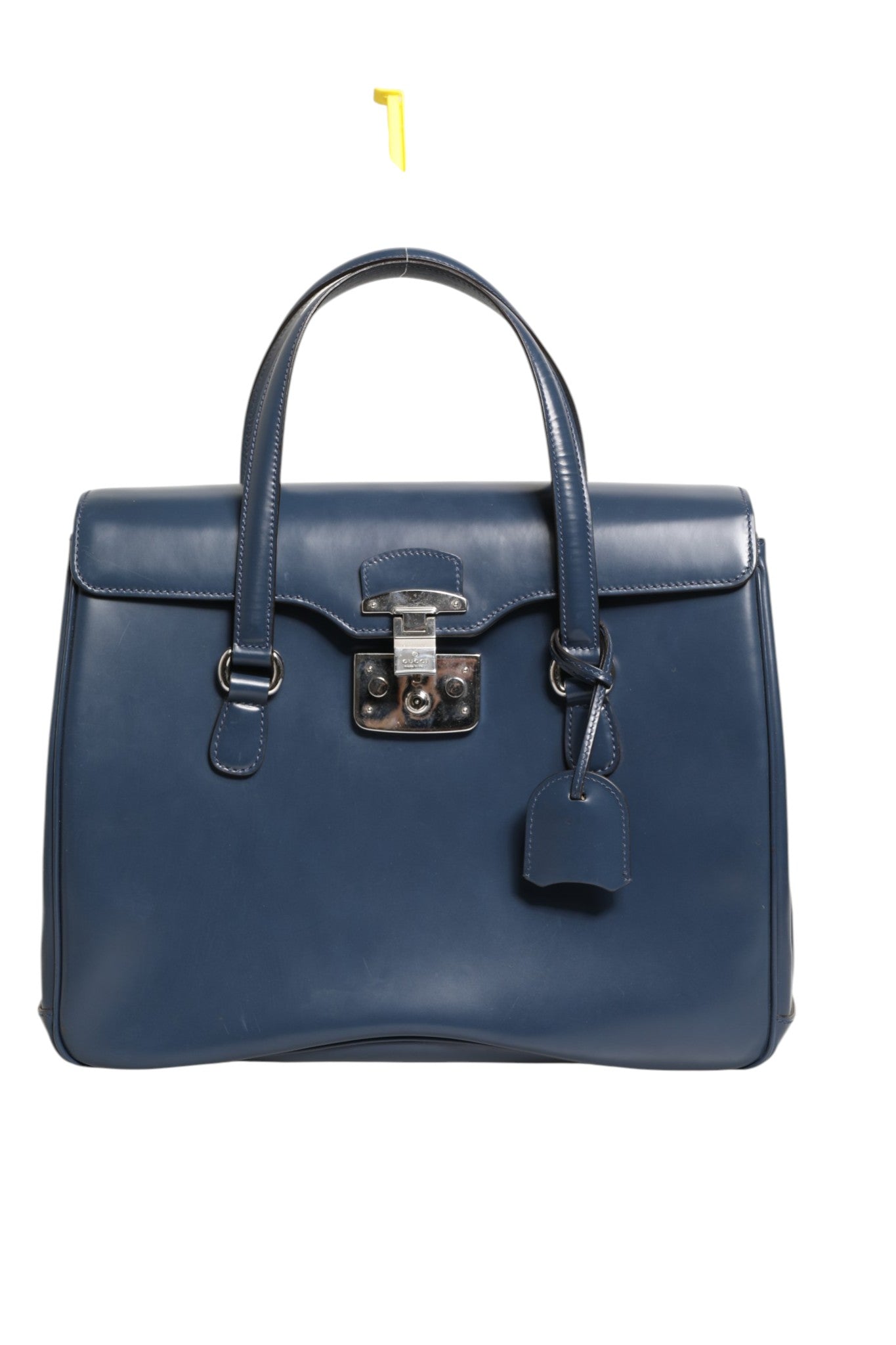 Blaue Ledertasche Lady Lock zum Umhängen