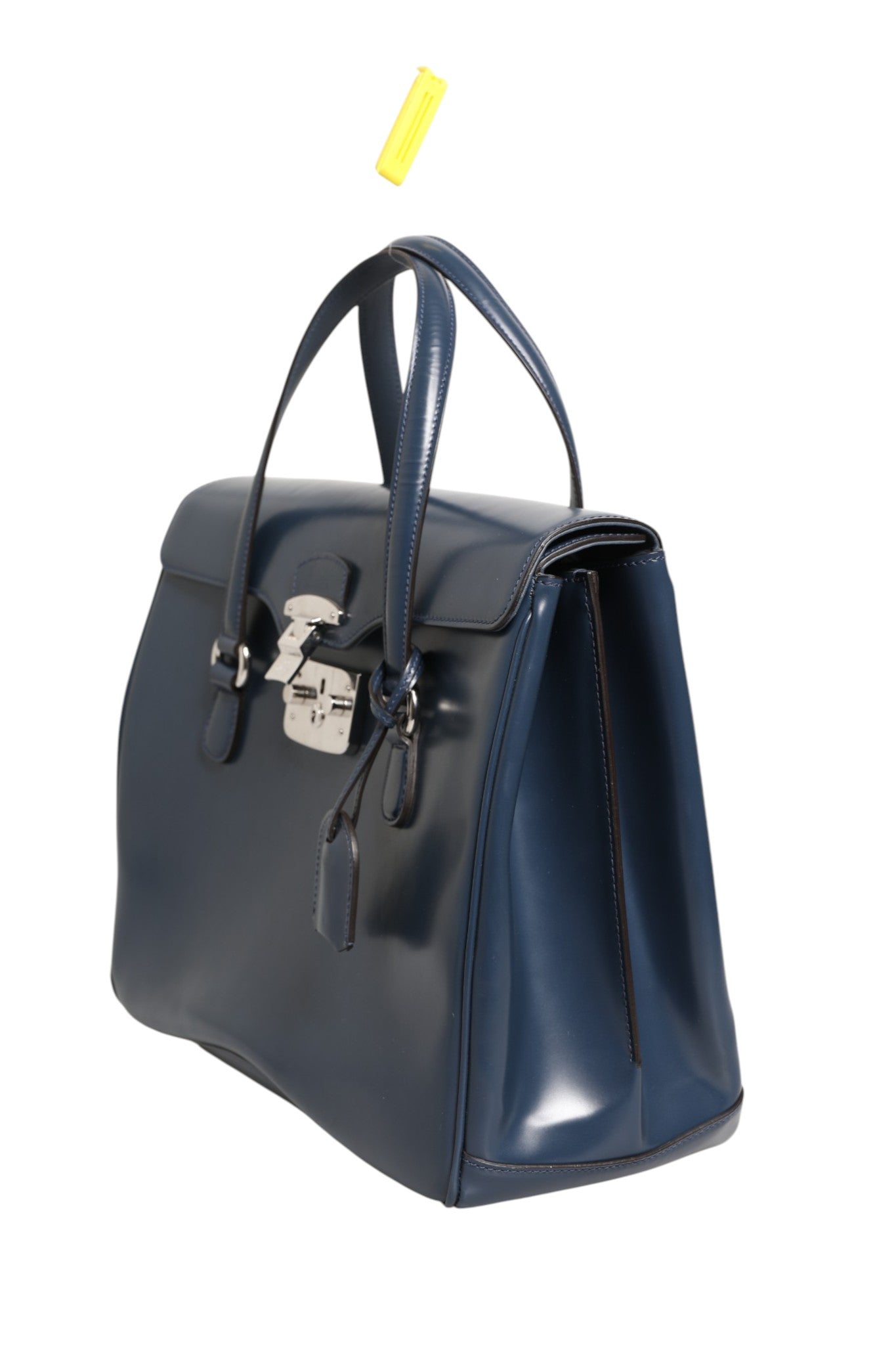 Blaue Ledertasche Lady Lock zum Umhängen