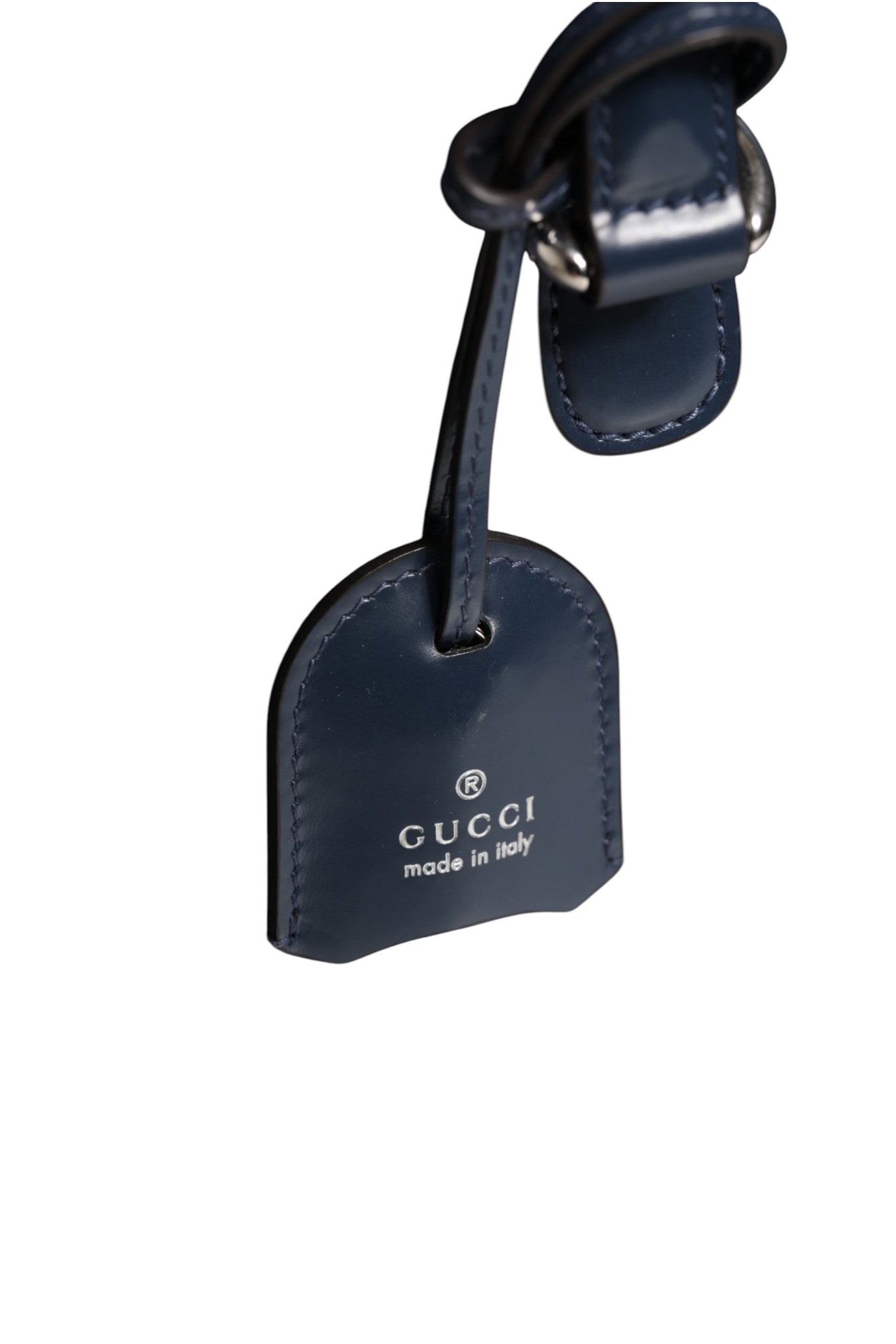 Blue Leather Shoulder Bag with Lady Lock