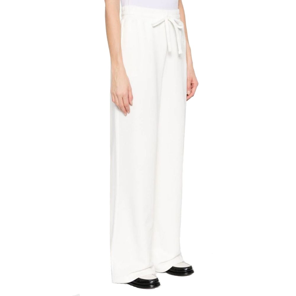 White Cotton Joggers with Drawstring Waist