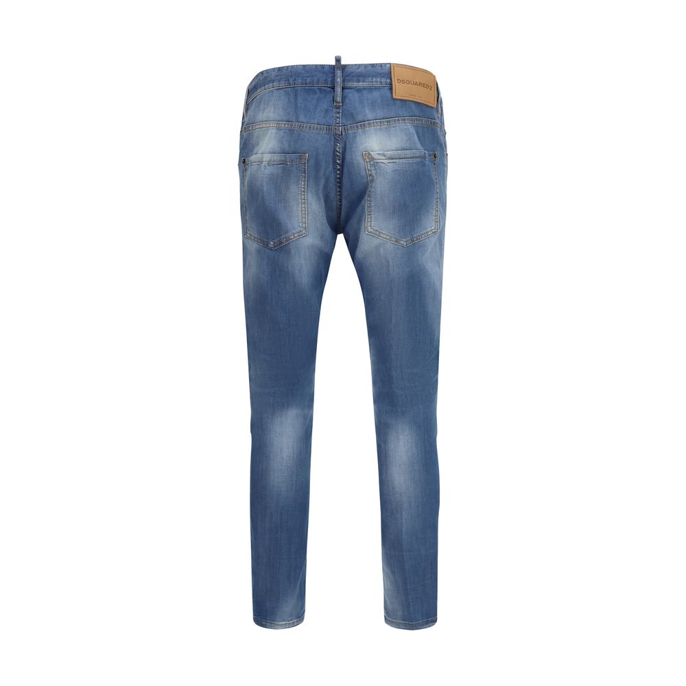 Blaue Jeans aus Baumwoll-Denim mit Logo-Detail