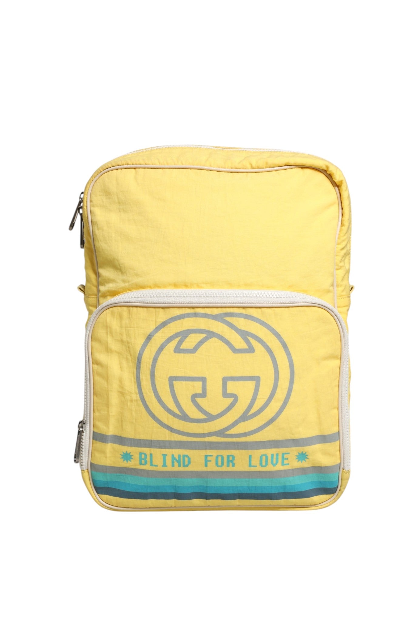 Yellow Synthetic Gucci Blind For Love Backpack