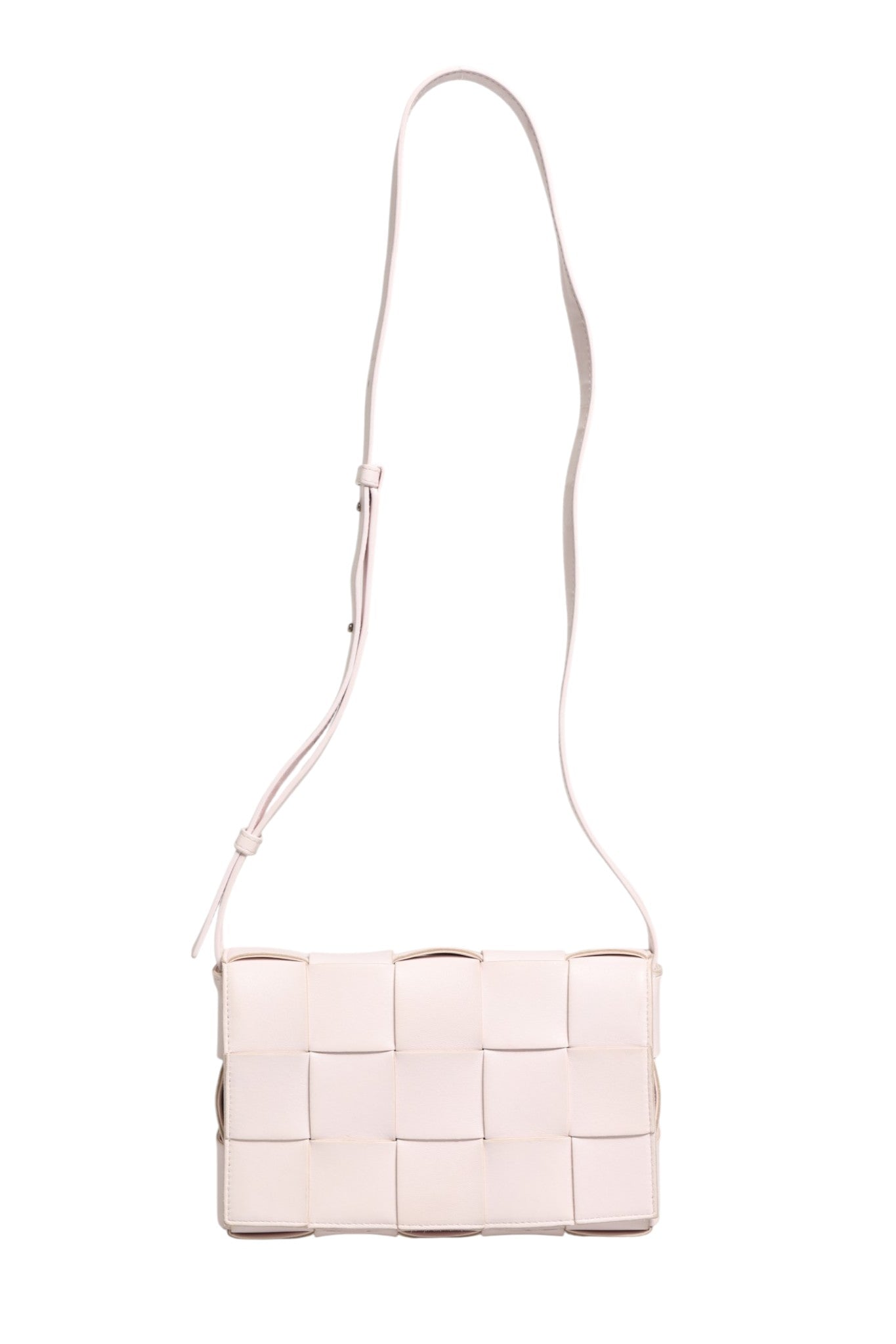 Pink Leather Intrecciato Cassette Shoulder Bag