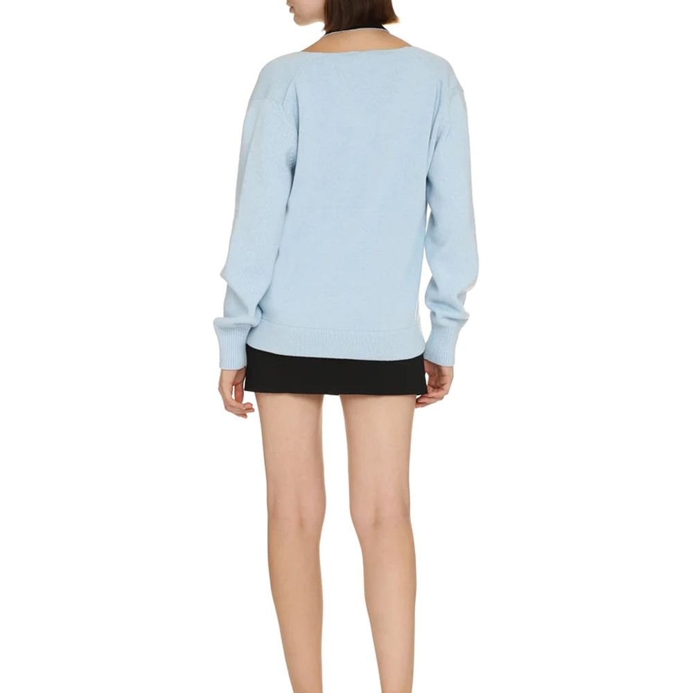 Cardigan en Cachemire Bleu Fendi