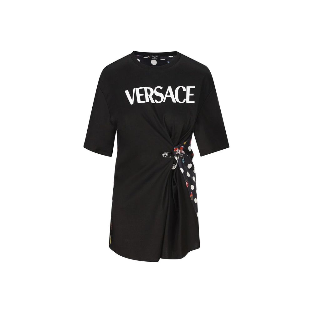 Schwarzes Baumwoll-T-Shirt
