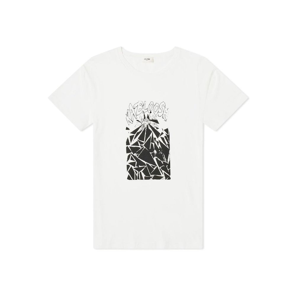 White Cotton T-Shirt with Round Neck and Short Sleeves