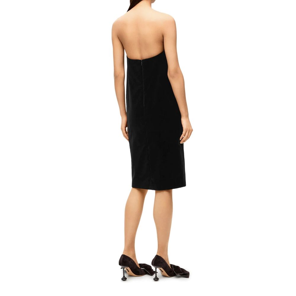 Loewe Schwarzes Baumwoll-Cocktailkleid