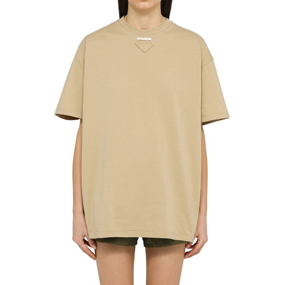 Beige Cotton Oversize Sportswear Top