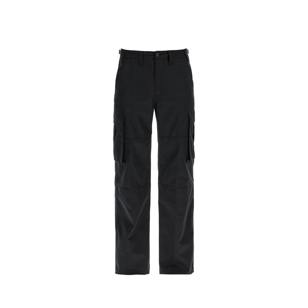 Schwarze Cargo-Hose aus Baumwolle mit Logo-Detail