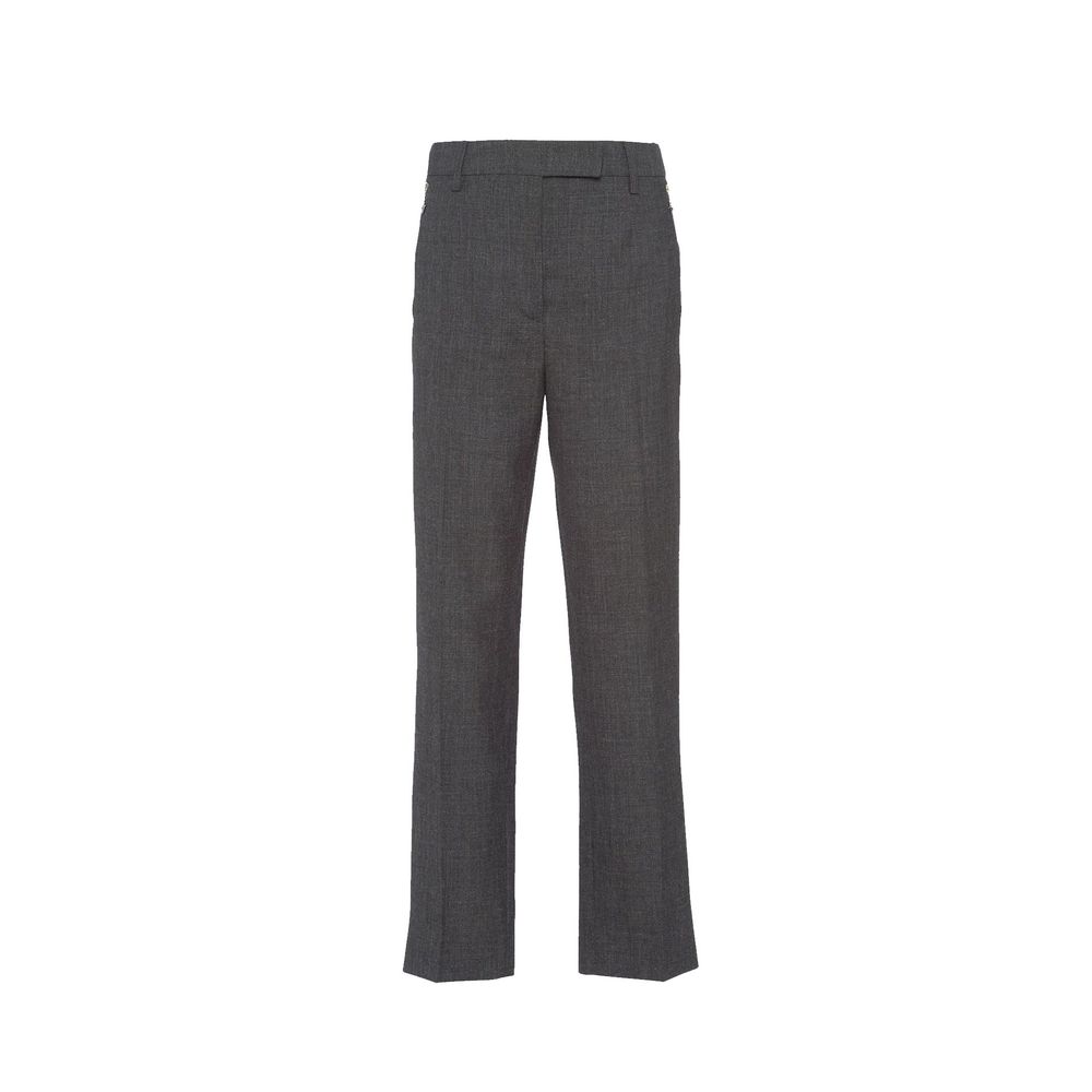 Graue Wollhose mit seitlichen Eingrifftaschen